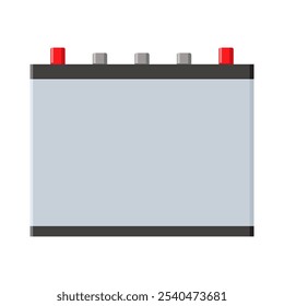 Vector illustration of a motorcycle battery. Isolated on a white background. Accumulator, a part of the motorcycle engine