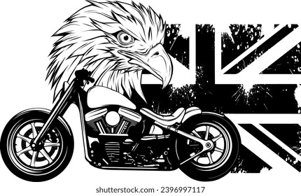 vector illustration of motorcycle in black and white