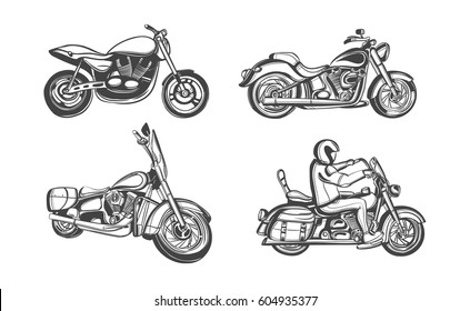 vector illustration. motorcycle design. Graphics for t-shirt vintage design, bike club. Vector print on clothes.