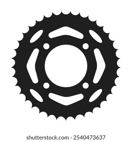 Vector illustration of a motorcycle gear, silhouette design, isolated on a white background