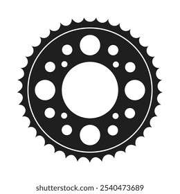 Vector illustration of a motorcycle gear, silhouette design, isolated on a white background. Flat icon