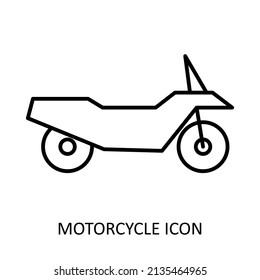 Vector illustration with motorcycle icon. Outline drawing