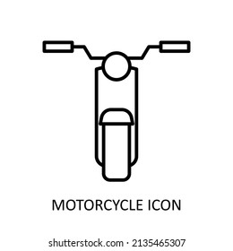 Vector illustration with motorcycle icon. Outline drawing