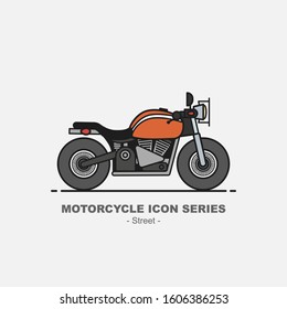 vector illustration of motorcycle icon series street style