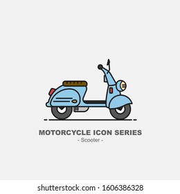 vector illustration of motorcycle icon series scooter