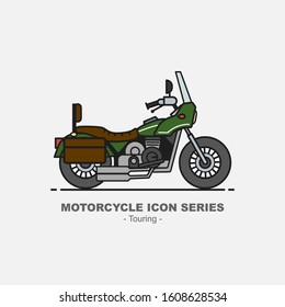 vector illustration of motorcycle icon series touring bike