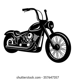 Vector illustration of a motorcycle isolated on white. Classic American chopper