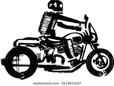vector illustration of the motorcycle on a black background