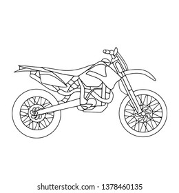Vector illustration motorcycle on a white background. Print for t-shirts, cups, covers.
