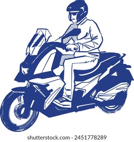 Ilustración vectorial de la motocicleta sobre un fondo blanco