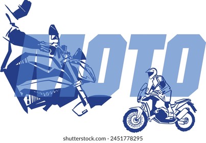 Ilustración vectorial de la motocicleta sobre un fondo blanco