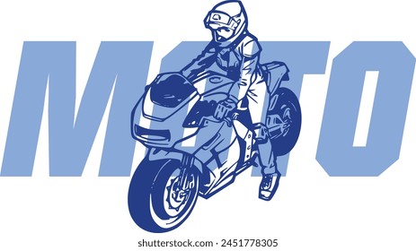 Vektorillustration des Motorrads auf weißem Hintergrund