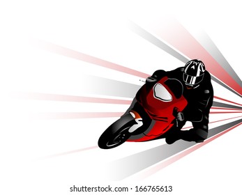 Vector illustration of motorcycle racer