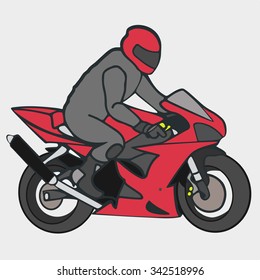 Vector illustration of motorcycle racer