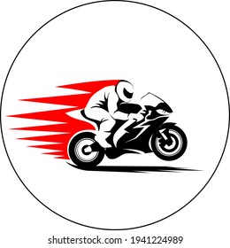 Vector illustration of motorcycle racer on sportbike