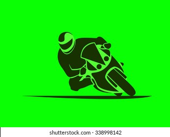 Vector illustration of motorcycle racer on sportbike