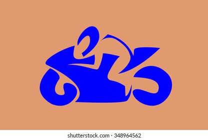 Vector illustration of motorcycle racer on sportbike