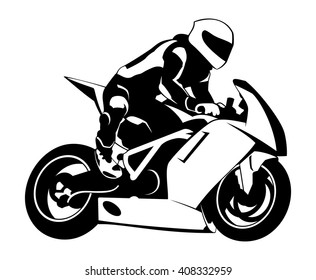 Vector illustration of motorcycle racer on sportbike