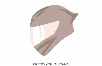 Vector illustration, motorcycle racing bike helmet, moto GP helmet, motorcycle safety helmet in brown colors. Isolated White background 