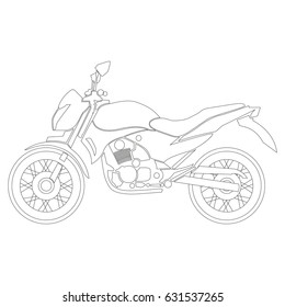Vector illustration with motorcycle. Vector sketch