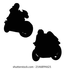 Vector illustration of motorcycling silhouette