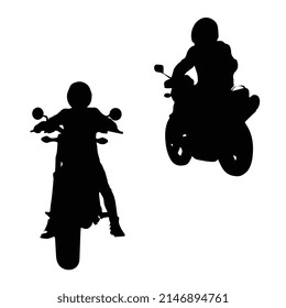 Vector illustration of motorcycling silhouette