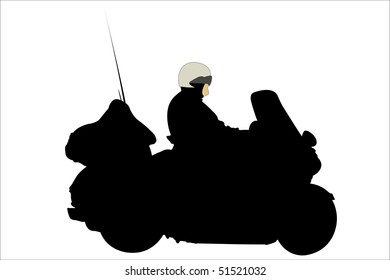 Vector illustration of motorcyclist under the white background