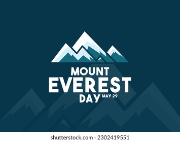 Vector Illustration of Mount Everest Day. May 29. Flat design vector. Poster, banner, card, background. Eps 10.