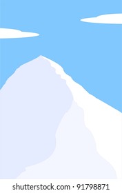 Vector illustration - Mount Everest, South Col - highest peak of world - Himalayas, Nepal, Tibet, China - mountain landscape