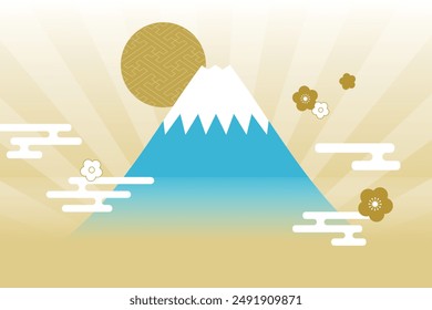 Una Ilustración vectorial del Monte Fuji en Japón