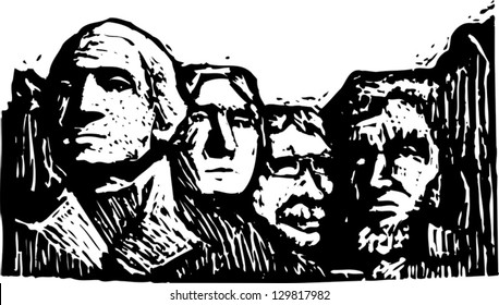 Vector illustration of Mount Rushmore