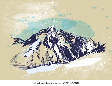 Vector illustration of a mountain