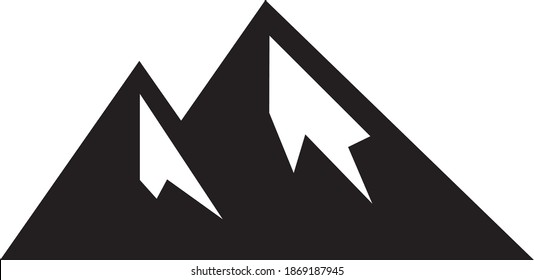 Ilustración vectorial del signo abstracto de montaña