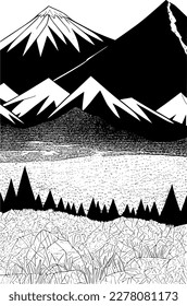 vector illustration of mountain background