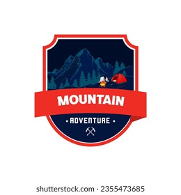 Vector illustration of mountain badge.