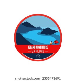 Vector illustration of mountain badge.