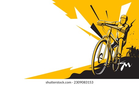 Vector illustration of mountain bike abstacr background. Sport concept