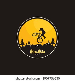 vector illustration of Mountain bike logo design,bike silhouette