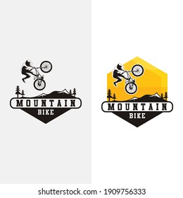 vector illustration of Mountain bike logo design,bike silhouette