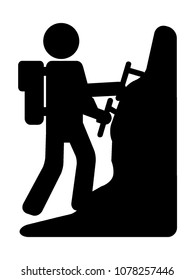 Vector illustration of a Mountain Climbing Icon