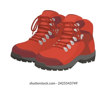 Vector illustration of mountain climbing shoes outdoors