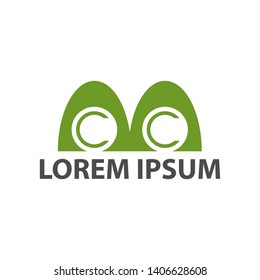 vector illustration mountain and double letter c icon logo design