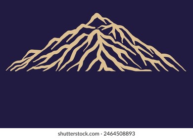 Ilustración vectorial de una montaña con estilo de grabado. Ilustración vectorial de grabado de Antiguas. 