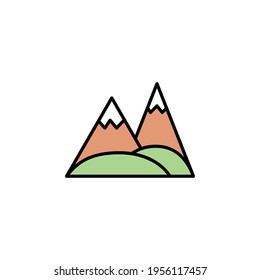 Vector illustration of mountain  flat icon vector.