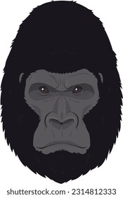 Ilustración vectorial de una cara de gorila de montaña