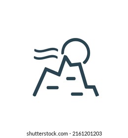 Vector illustration, mountain, hill, travel and camping icon. Flat design.