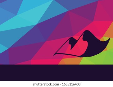 Vector Illustration of Mountain or Hills with Rainbow Background. This is Good for Layout, Posters and More.