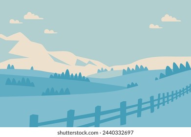 Vector illustration of mountain and hilly landscape