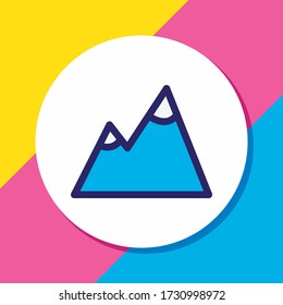 Vector illustration of mountain icon colored line. Beautiful tourism element also can be used as peak icon element.