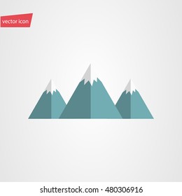 Vector illustration of mountain icon in flat style